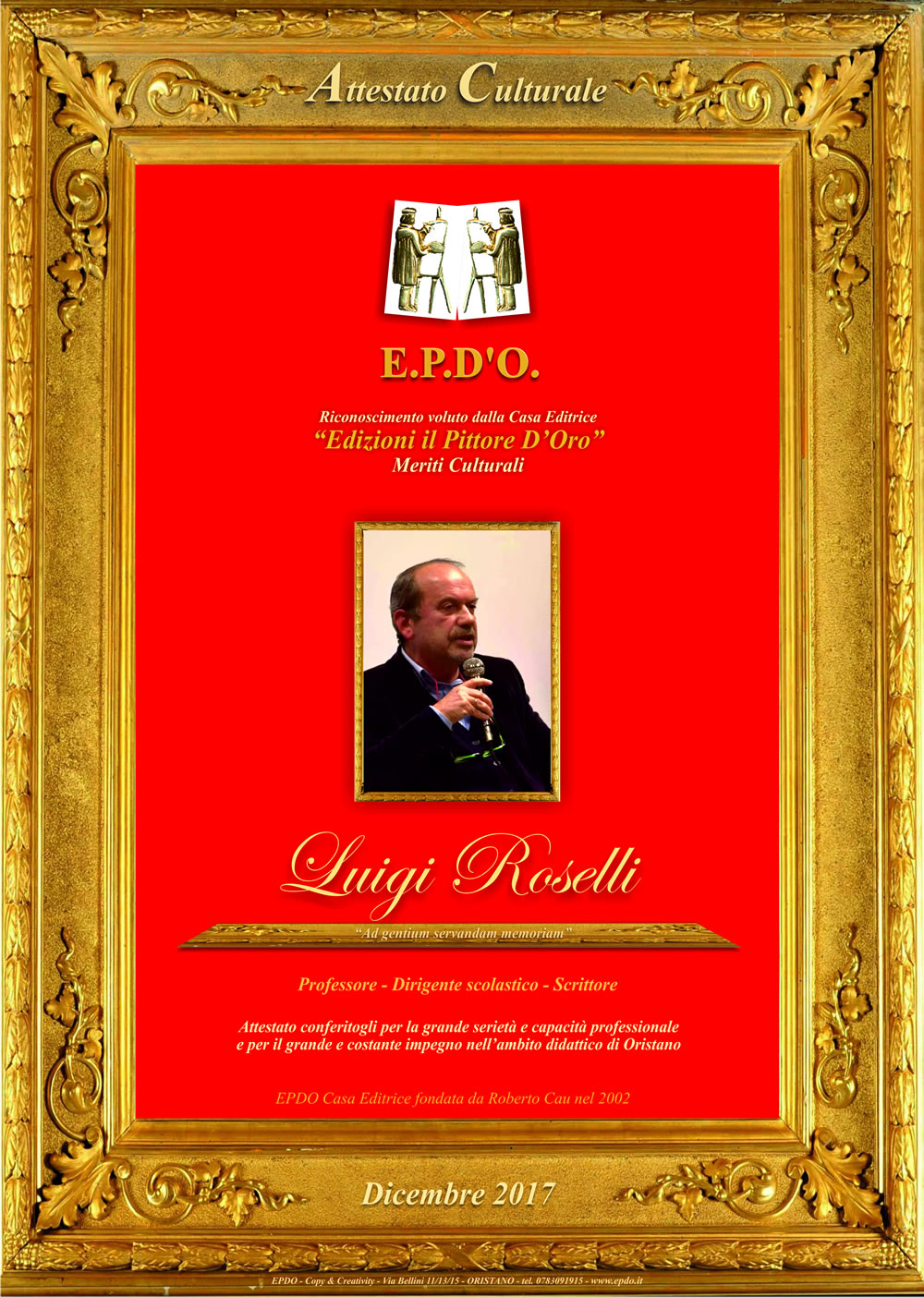 EPDO - Attestato Culturale Luigi Roselli